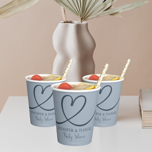 Minimalistische Boho Blue handgeschreven elegante  Papieren Bekers