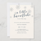 Minimalistische Boho Blue Winter Baby shower uitno Kaart (Voorkant)