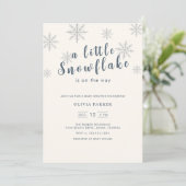 Minimalistische Boho Blue Winter Baby shower uitno Kaart (Staand voorkant)