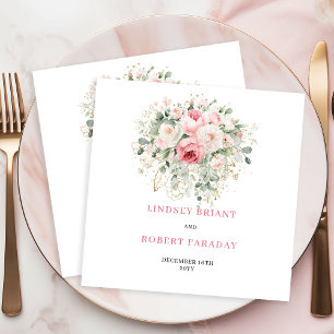 Minimalistische Boho Blush Bloem Gouden Boheemse B Servet