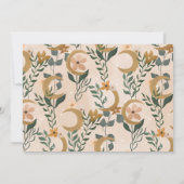 Minimalistische Boho Blush Bloemen Maan Brunch Bub Kaart (Achterkant)
