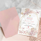 Minimalistische Boho Blush Roze Rozen Vlinder Dop Kaart