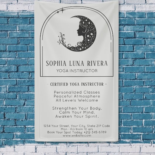 Minimalistische Boho Boog Hemelse Halve Maan Spandoek