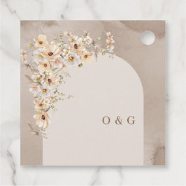 Minimalistische boho boog neutrale initialen wilde bedankjes labels