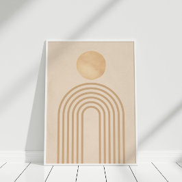 Minimalistische Boho-boog Regenboog Neutrale Muurk Poster