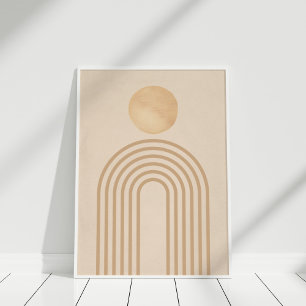 Minimalistische Boho-boog Regenboog Neutrale Muurk Poster