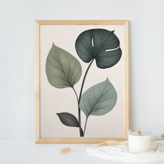 Minimalistische Boho Botanical Leaves Home Decor Poster