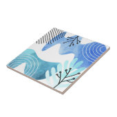 Minimalistische Boho Botanical Leaves Lines Art Tegeltje (Zijkant)