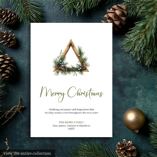 Minimalistische Boho Botanische Aardse Kerstkaart