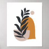 Minimalistische Boho Botanische Abstracte Vormkuns Poster (Voorkant)