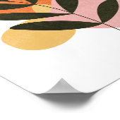 Minimalistische Boho Botanische Blad Abstracte Vor Poster (Hoek)