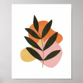 Minimalistische Boho Botanische Blad Abstracte Vor Poster (Voorkant)