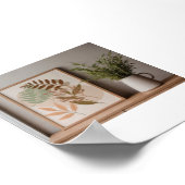 Minimalistische Boho Botanische Blad Kunst Aardeto Poster (Hoek)