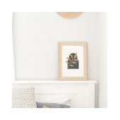 Minimalistische Boho-botanische bladeren op groene Poster