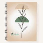 Minimalistische Boho Botanische Bladeren Persoonli Notitieboek (Voorkant)