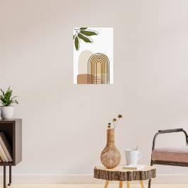 Minimalistische Boho Botanische Boog Poster aardse