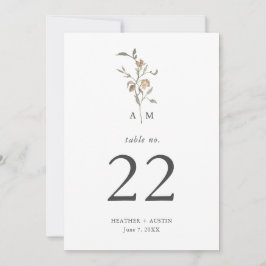 Minimalistische Boho Botanische Tafel Nummer