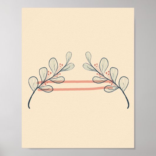 Minimalistische Boho Botanische Tak Poster | Neutr (Voorkant)