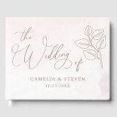 Minimalistische Boho Botanische Terracotta bruilof Gastenboek (Voorkant)