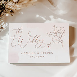 Minimalistische Boho Botanische Terracotta bruilof Gastenboek