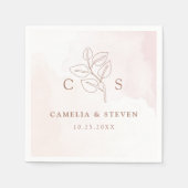 Minimalistische Boho Botanische Terracotta bruilof Servet (Voorkant)