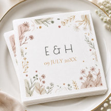 Minimalistische Boho Botanische Wilde Bloemen Init