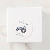 Minimalistische Boho Boy Waterverf Tractor Baby sh Bedankjes Labels (In situ)