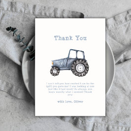 Minimalistische Boho Boy Waterverf Tractor Baby sh Bedankkaart
