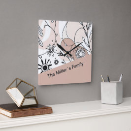 Minimalistische Boho Brown Cosy Vibes Vierkante Klok