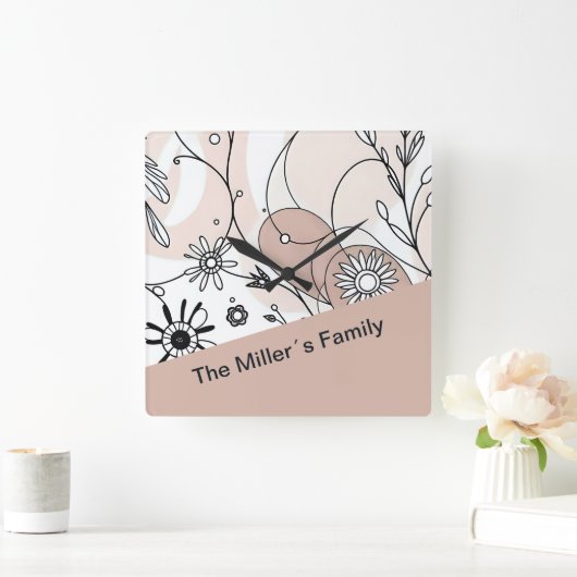 Minimalistische Boho Brown Cosy Vibes Vierkante Klok (Huis)