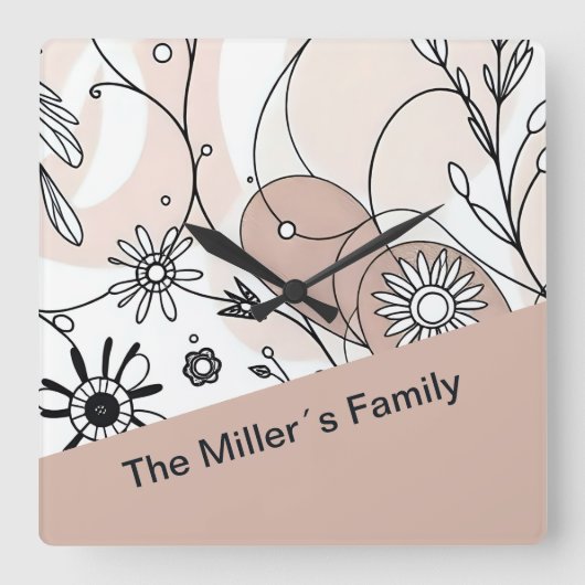 Minimalistische Boho Brown Cosy Vibes Vierkante Klok (Voorkant)