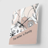 Minimalistische Boho Brown Cosy Vibes Vierkante Klok (Hoek)