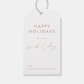 Minimalistische Boho Brown Script familienaam Kers Cadeaulabel (Voorkant)