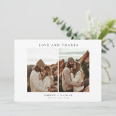Minimalistische Boho Bruiloft 6 Foto Collage Bedankkaart (Staand voorkant)