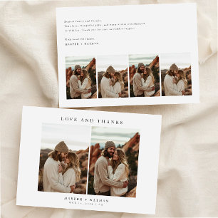 Minimalistische Boho Bruiloft 6 Foto Collage Bedankkaart