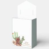 Minimalistische Boho Cactus Cowboy Schoenen Baby s Bedankdoosjes (Open)