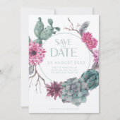 Minimalistische Boho Cactus Woestijn Bruiloft Kaart (Voorkant)