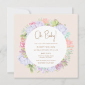 Minimalistische Boho Cactus woestijn Oh Baby showe Kaart (Voorkant)