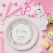 Minimalistische Boho Cactus woestijn Oh Baby showe Papieren Bordje (Feest)