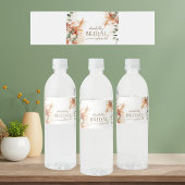 Minimalistische Boho Chic Bloemige Bruidsdouche Waterfles Etiket