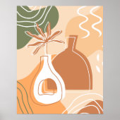 Minimalistische Boho Chic Botanische Vaas Art Post Poster (Voorkant)
