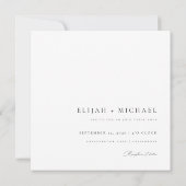 Minimalistische Boho Chic Photo Square bruiloft Kaart (Achterkant)