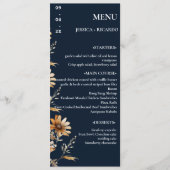 Minimalistische Boho Chic Wildflower Trouwtafel Menu (Voorkant)