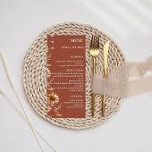 Minimalistische Boho Chic Wildflower Trouwtafel Menu