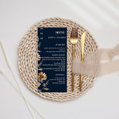 Minimalistische Boho Chic Wildflower Trouwtafel Menu