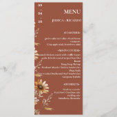 Minimalistische Boho Chic Wildflower Trouwtafel Menu (Voorkant)