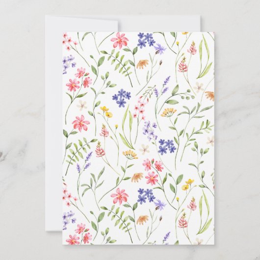 Minimalistische Boho chique WildFlower Garden brui Kaart (Achterkant)