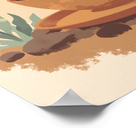 Minimalistische Boho Coffee Cup Abstracte keukenmu Poster (Hoek)