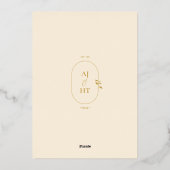 Minimalistische Boho Cream Arch Bruiloft Folie Uitnodiging (Achterkant)