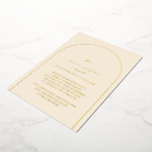 Minimalistische Boho Cream Arch Bruiloft Folie Uitnodiging (Gedraaid)